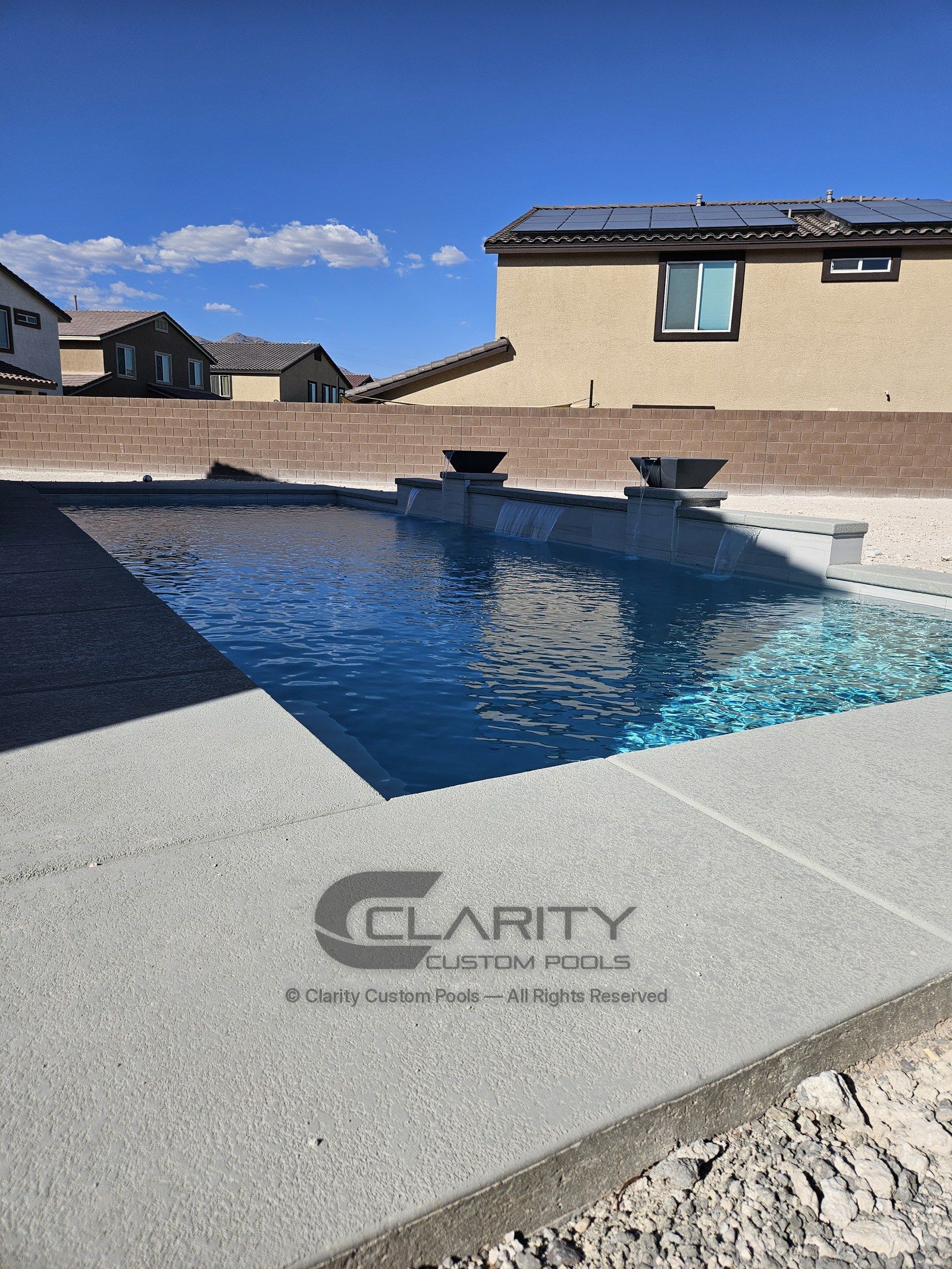 Clarity pool at dusk
